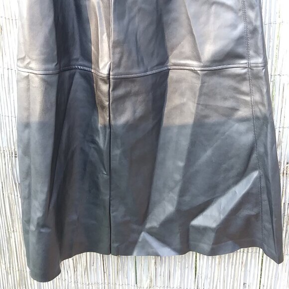 H&M Black Faux Leathern Pleather Skirt - Sz.8 - Picture 4 of 12